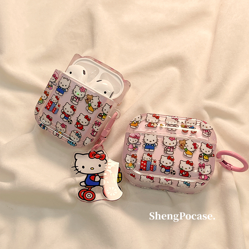 可爱hellokitty网红适用airpods pro2苹果无线蓝牙耳机壳airpods3新款透明airpods1/2代软硅胶防摔三代保护套