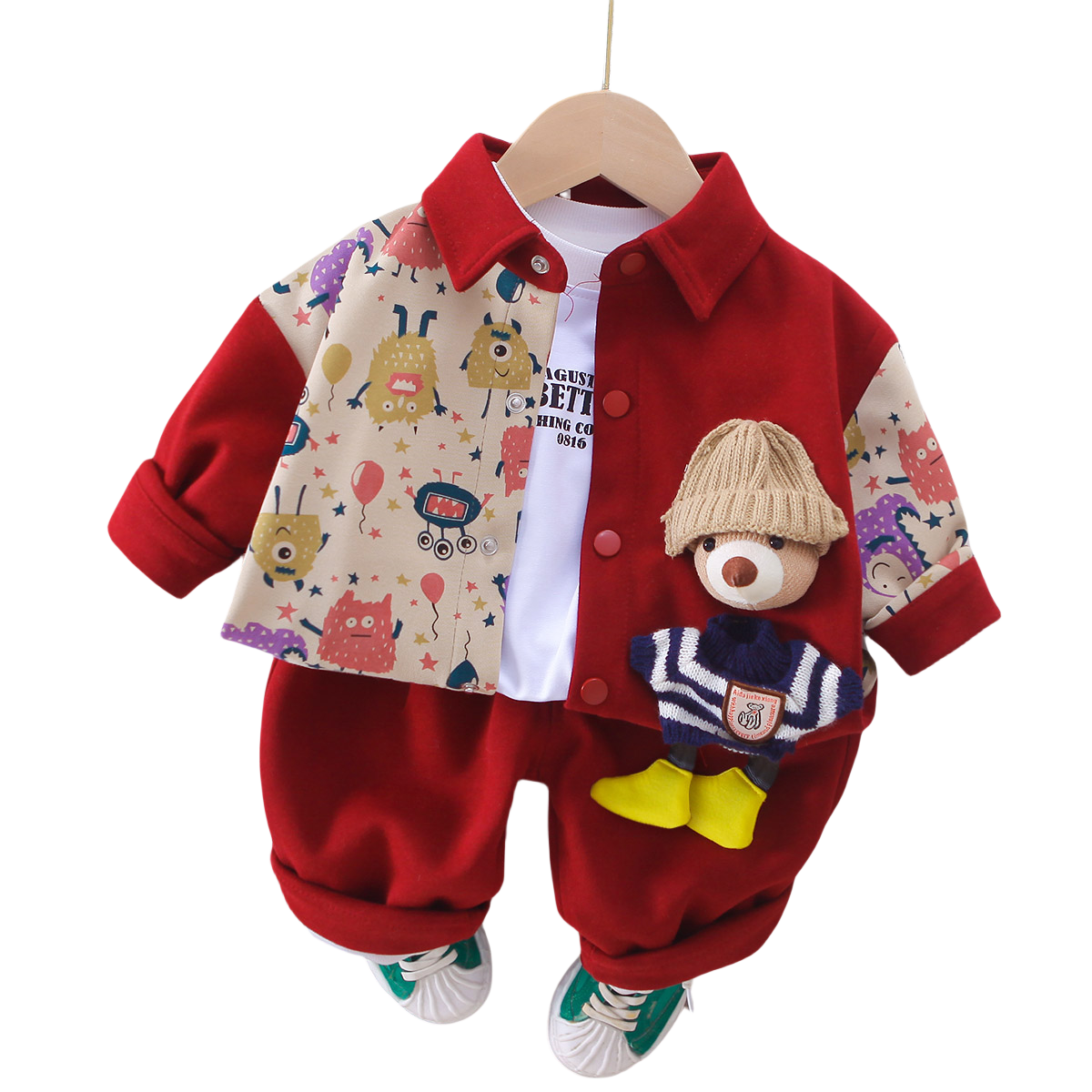 全棉纯棉男童套装春装夹克衬衫2025新款婴儿男宝宝春秋洋气儿童帅,淘宝优惠券,粉丝福利购,淘宝优惠卷