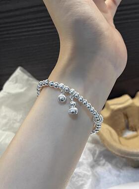 ESEELMI 设计S925银珠葫芦铃铛纯银手链小众轻奢女生款