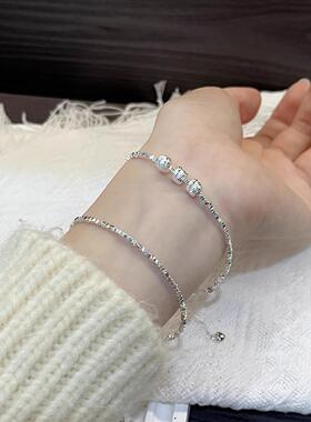 ESEELMI 925纯银手链女简约百搭轻奢小众设计ins风高级感银手链