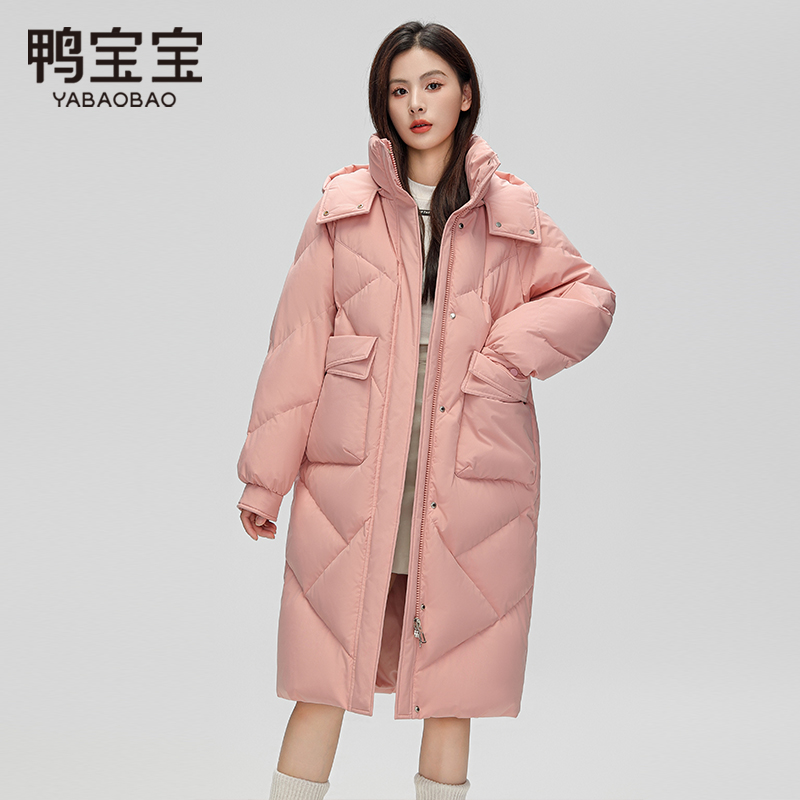 鸭宝宝羽绒服女中长款2023冬季新款