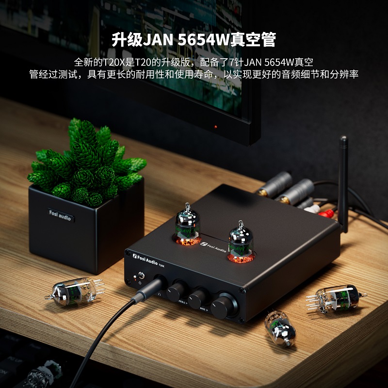 FosiAudio T20X迷你蓝牙电子管胆机功放机发烧级HIFI家用带耳放-图1