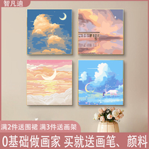 Digital Oil Painting Diy Hand Painted Healing Decoration Scenery Eurostyle Style Travel Art Fill Color Painting Decoration Hung