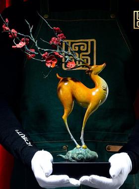 荣芙铜鹿摆件梅花鹿纪念品办公室工艺品书房店铺开业乔迁礼品