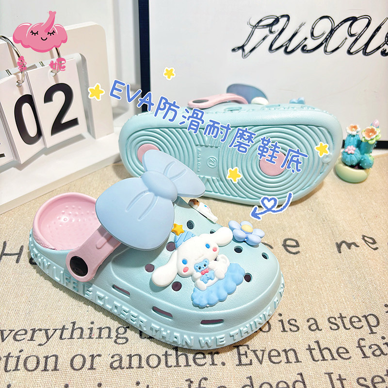 儿童蝴蝶结洞洞鞋2025新款夏季女童宝宝超轻室内外穿沙滩鞋凉拖鞋,淘宝优惠券,粉丝福利购,淘宝优惠卷