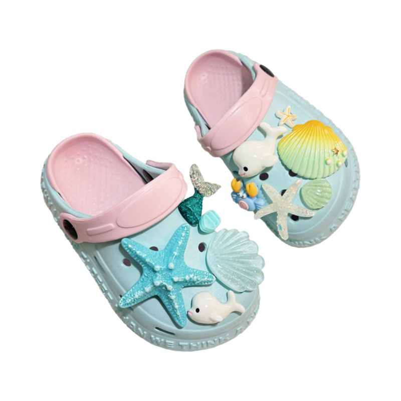 女童小公主拖鞋凉鞋夏款2025爆款女孩海边风洞洞鞋洗澡防滑可外穿 - 图3