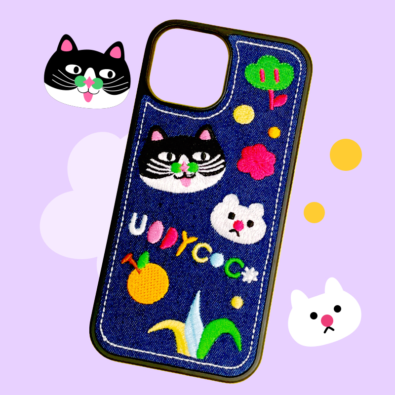uodycoco有蒂棵棵原创小富贵手机壳刺绣适配苹果iPhone17/16/15/14/13/pro/pro max - 图0