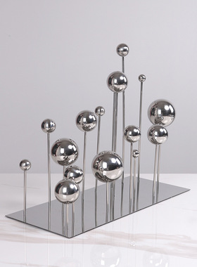 创意立体空间圆球支点摆件样板房