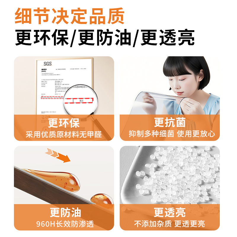 桌垫轻奢高级感隔热垫耐高温防水防油透明PVC*软玻璃桌面垫子茶几 - 图2