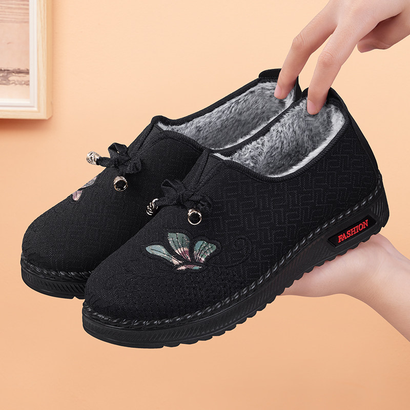 老北京布鞋女冬加绒2025新款加厚家居老人鞋防滑中老年人妈妈棉鞋,淘宝优惠券,粉丝福利购,淘宝优惠卷