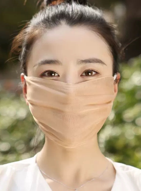 真丝口罩100桑蚕丝防晒面罩夏季