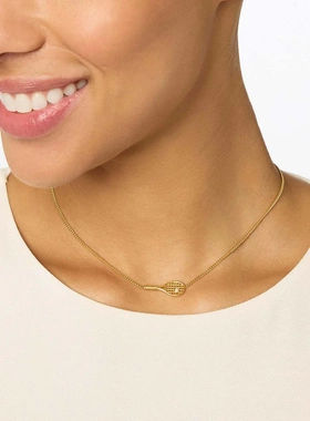 欧美网球拍项链女小众设计吊坠个性锁骨链ins运动项链