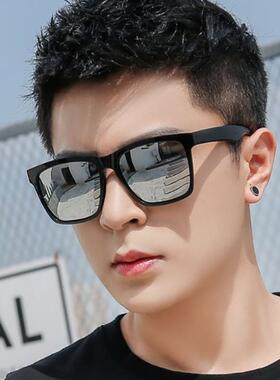 2023方形时尚太阳镜男士炫彩水银片墨镜某宝网红街拍眼镜开车方框