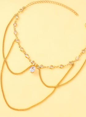 亚马逊热销多层锆石水滴手臂环欧美时尚性感水钻手链女bracelet