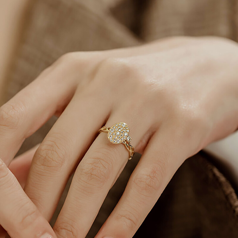 Silver gold-plated personalized babys breath ring for - 图2