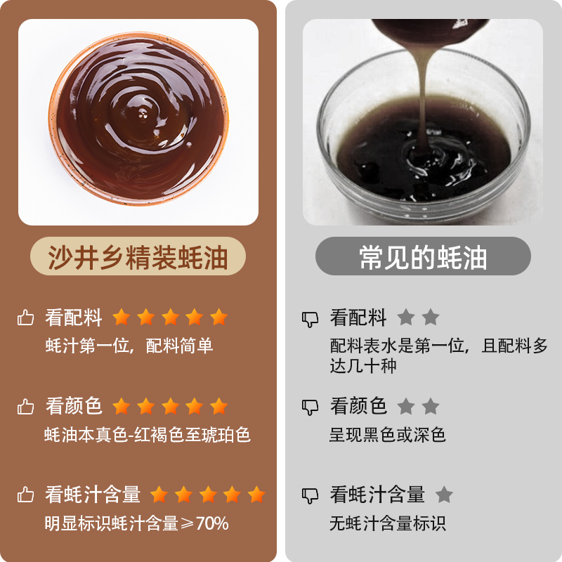 沙井乡蚝油70%蚝汁无防腐剂0添加色素香精增味剂官方旗舰店非遗品