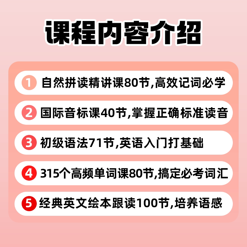 【7天内可退换】英语雪梨老师零基础五合一自然拼读课程发音学习