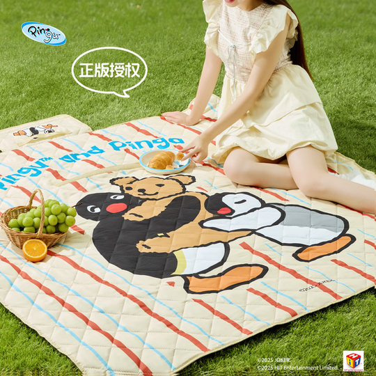 Member's Choice A Little Naughty x Pingu Estera de picnic para acampar al aire libre Estera ultrasónica a prueba de humedad