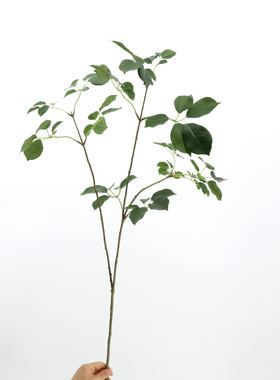 仿真树枝绿植黄棕木叶植物装饰
