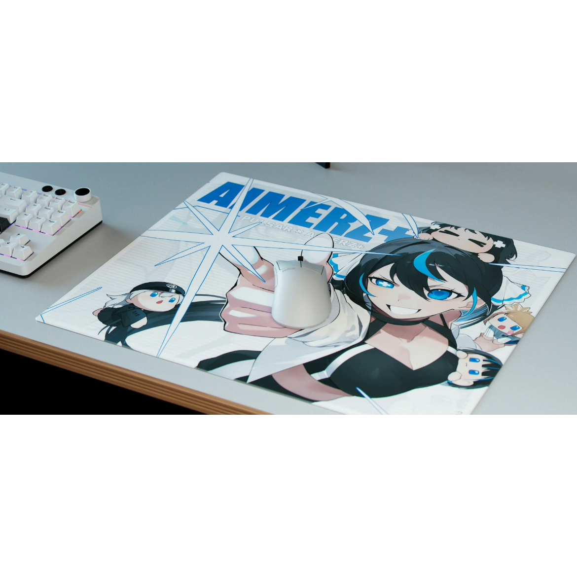 派世 Pulsar x Aimerz+ Yui 同款复刻电竞钢化玻璃鼠标垫打瓦FPS - 图1