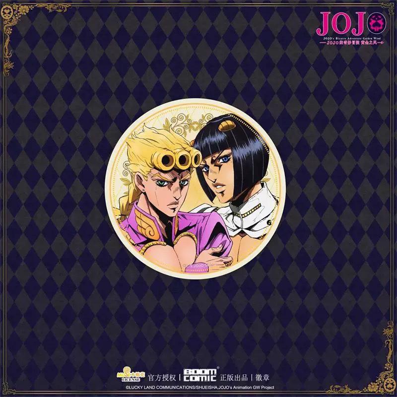 【官谷】JOJO的奇妙冒险黄金之风3D光栅徽章乔鲁诺烫金吧唧-图1