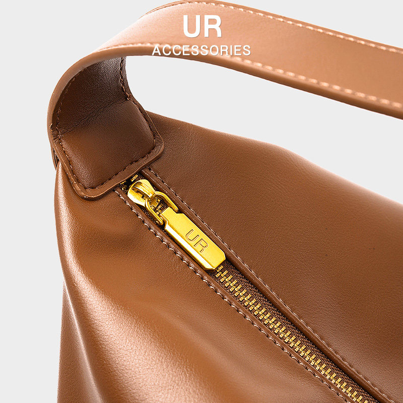 UR大容量超大号单肩包通勤慵懒风拉链托特包包2024新款软袋子女包