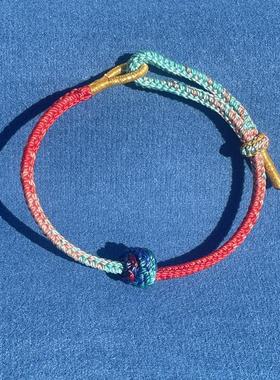 2025蛇年生肖猴猪虎鼠太岁手绳本命手工编织红绳手链男女款彩色绳