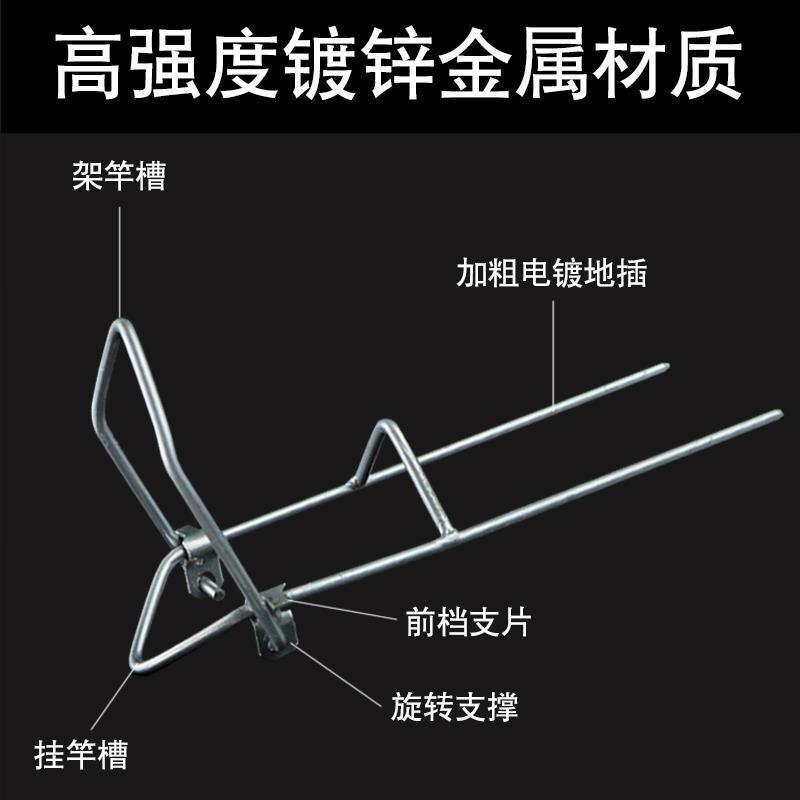 钓鱼海竿简易支架钓鱼抛竿支架筏杆炮台金属插地支架渔具-图2