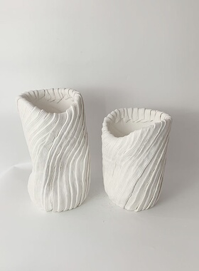 异形陶瓷纯色花瓶插花摆件客厅电视柜样板间软装家居装饰品