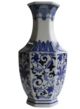 陶瓷摆件家居客厅仿古青花瓷工艺品摆设中式插花装饰大花瓶