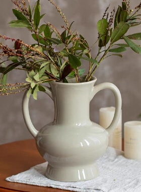 法式复古陶瓷花瓶感插花花器客厅餐桌家居装饰摆件