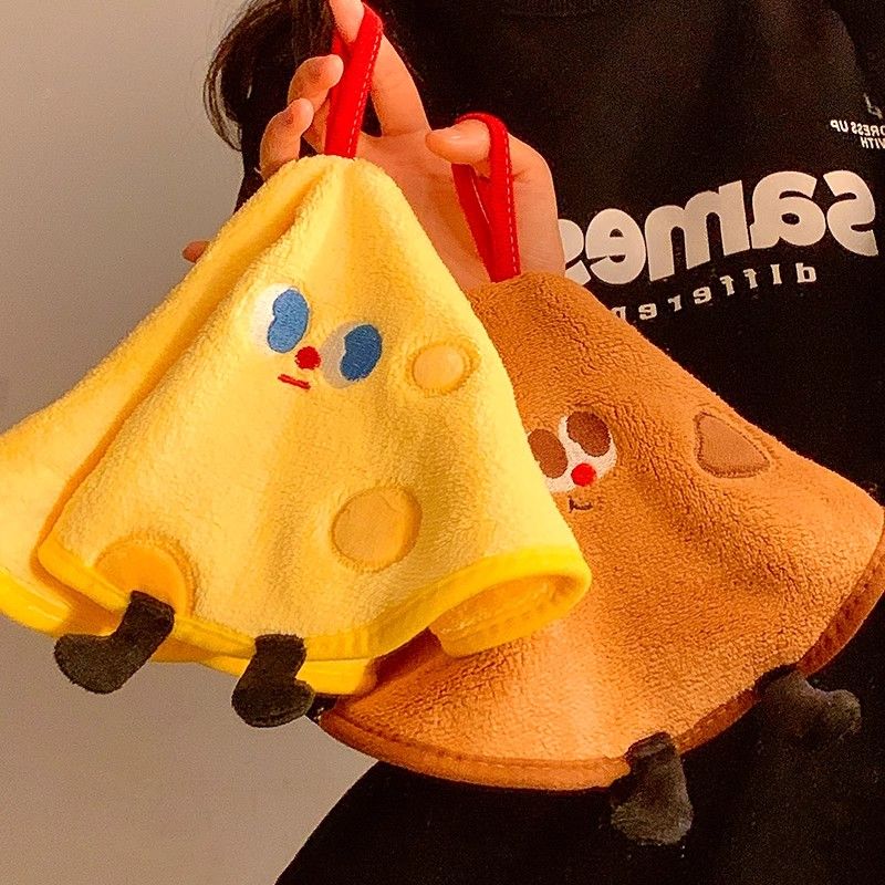 速干加厚吸水卫生间厨房儿童抹布挂式手帕毛巾可爱卡通手巾珊瑚 - 图2