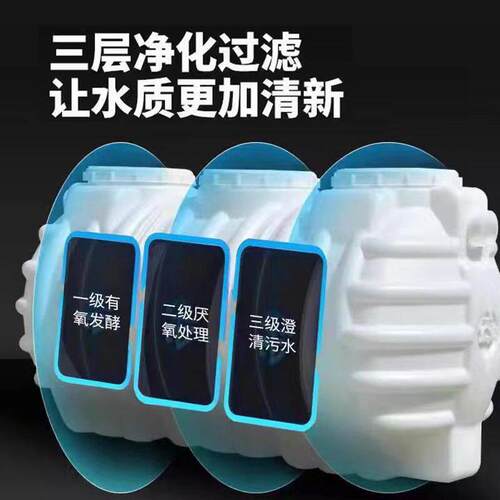一体牛筋化粪池家用新农村厕所特厚三格pe塑料桶玻璃钢罐改造污水 - 图1