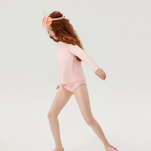 jolly bean丨儿童泳装26夏季新款女童长袖防晒三角分体泳衣套装 - 图2