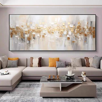 Abstract Hand-painted Oil Painting Drawing Room Decoration Painting Light Extravagant Size Sofa Background Wall Hanging Painting Solid creatural fresco