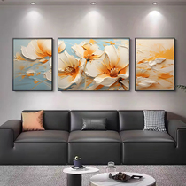 Living room decoration modern minimalist light extravaganza Sofa Background Wall Hanging Painting Cozy Flowers Triptych Mural