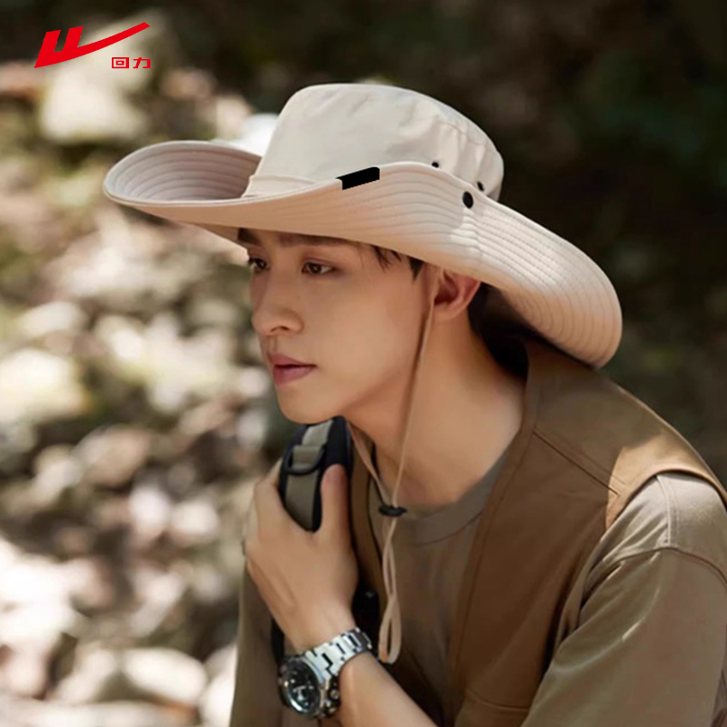 回力大头围西部牛仔帽子男夏季大檐防晒遮阳户外登山露营渔夫帽女 - 图1