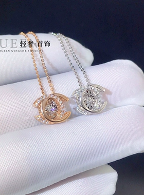 莫桑石双C灵动锁骨链轻奢