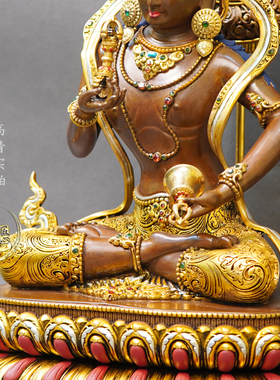 紫金莲尼泊尔工艺藏传密宗仿古鎏金金刚萨埵纯铜手工錾刻