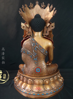 紫金莲红铜祝福尼泊尔纯手工密宗