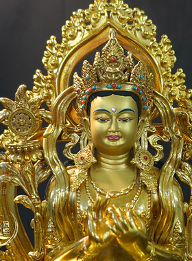 紫金莲黄铜祝福尼泊尔手工弥勒佛