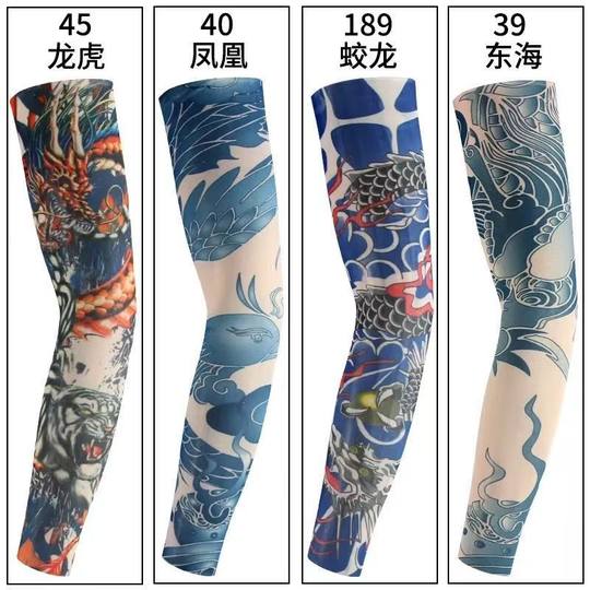 Cycling Unisex Sun Protection Flower Arm Tattoo Sleeve