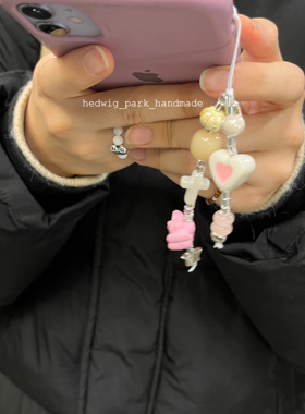 甜美奶糖ins风串珠手机链