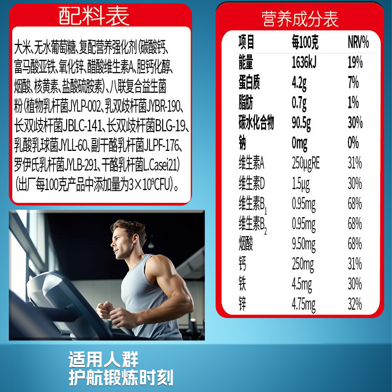 碳水米糊健身增肌人群补充干净快碳米糊代餐即食米粉优碳衡美参活 - 图3