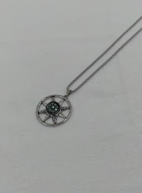 一页出品！欧美风航海罗盘指南针项链男士百搭卫衣链街头潮牌挂件