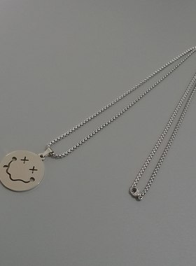 一页出品！搞怪笑脸蹦迪项链男士表情吊坠嘻哈潮女毛衣链街舞饰品