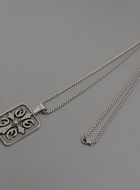 一页出品！海盗男士项链吊坠盾牌个性钛钢时尚欧美时尚配饰毛衣链