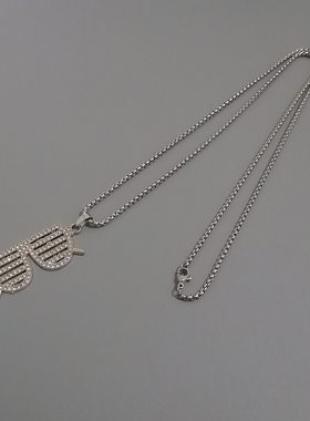 一页出品！镶钻眼镜太阳镜吊坠欧美嘻哈潮项链精美时尚百搭毛衣链