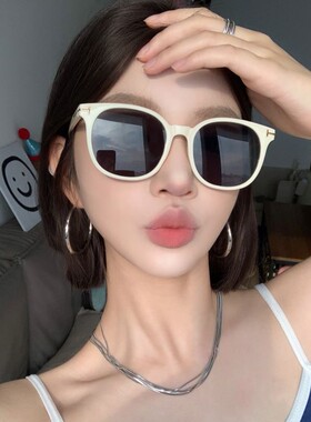 圆框墨镜女2026新款白色美式复古辣妹网红眼镜防紫外线防晒太阳镜
