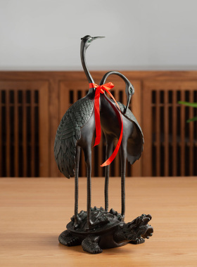 龟鹤延年摆件双喜鹤生日祝寿贺礼